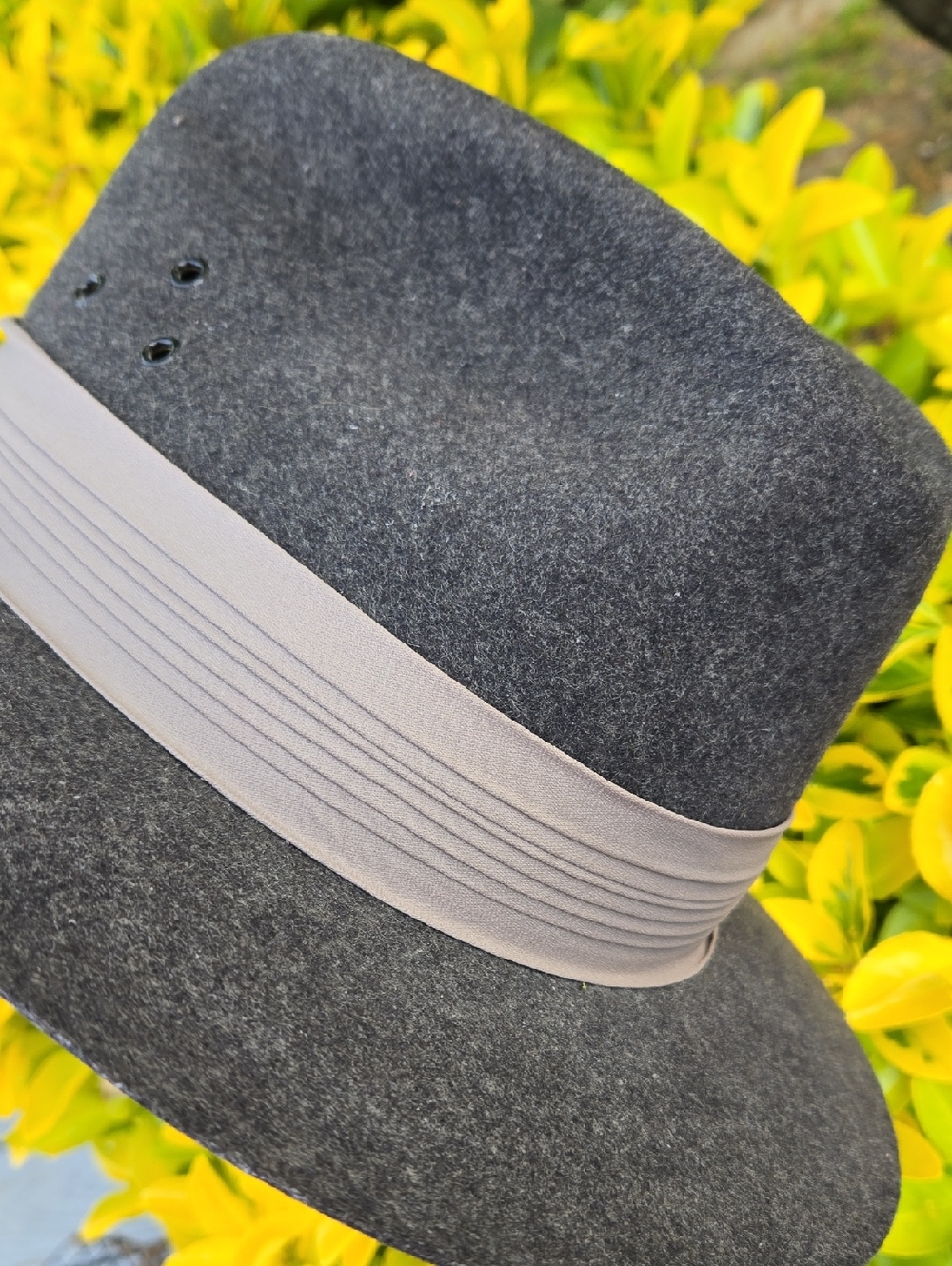 Dorfman Pacific Charcoal Grey Crushable Wool Felt Outback Hat - XL. (BIN 007)